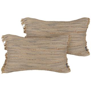 Beliani Coussin en Jute Boho LEDUM  