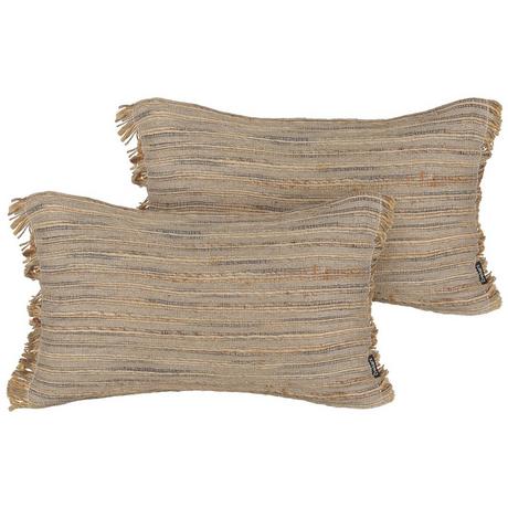 Beliani Coussin en Jute Boho LEDUM  