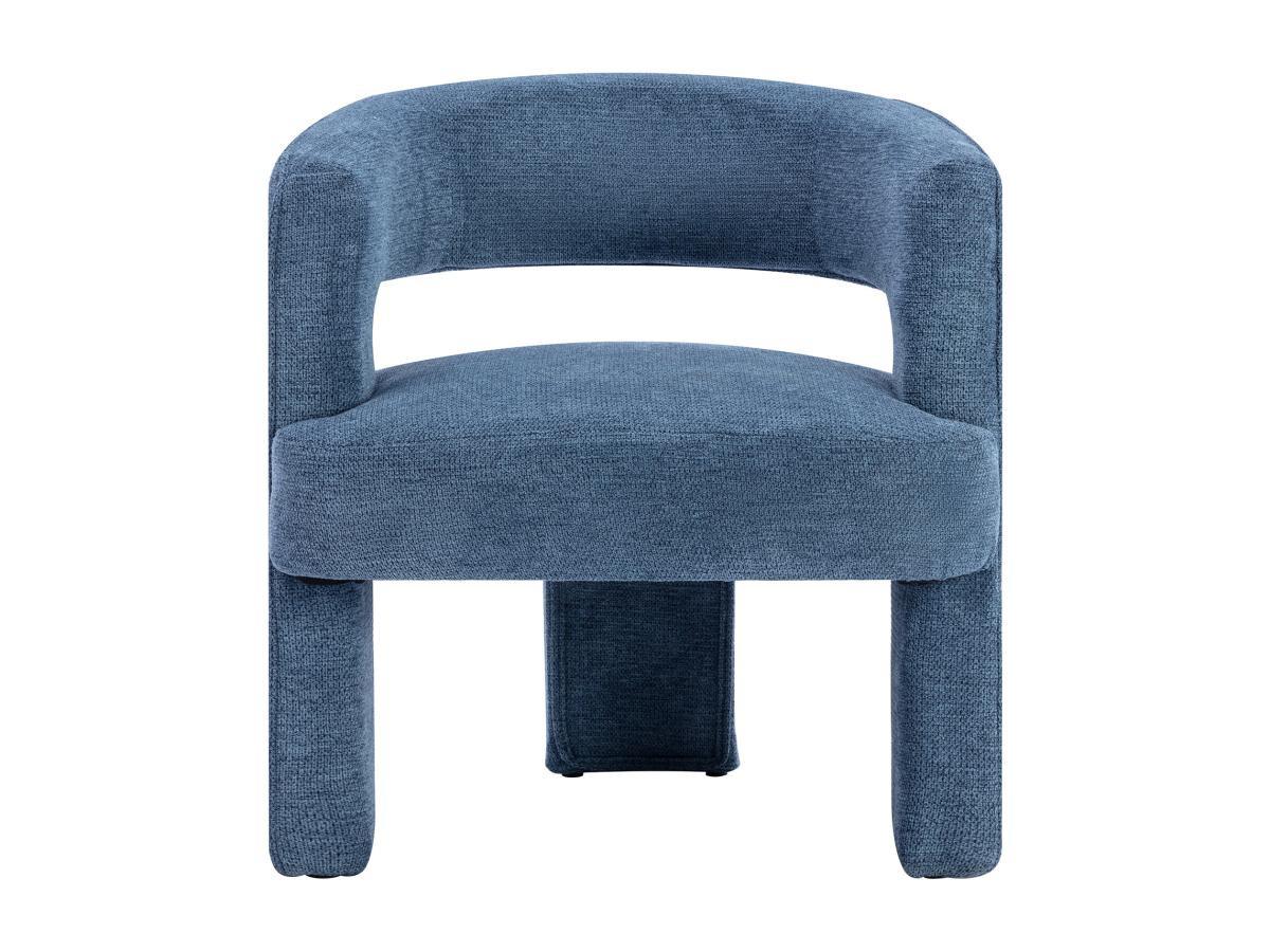 Vente-unique Fauteuil en tissu texturé bleu FONTANOVA  