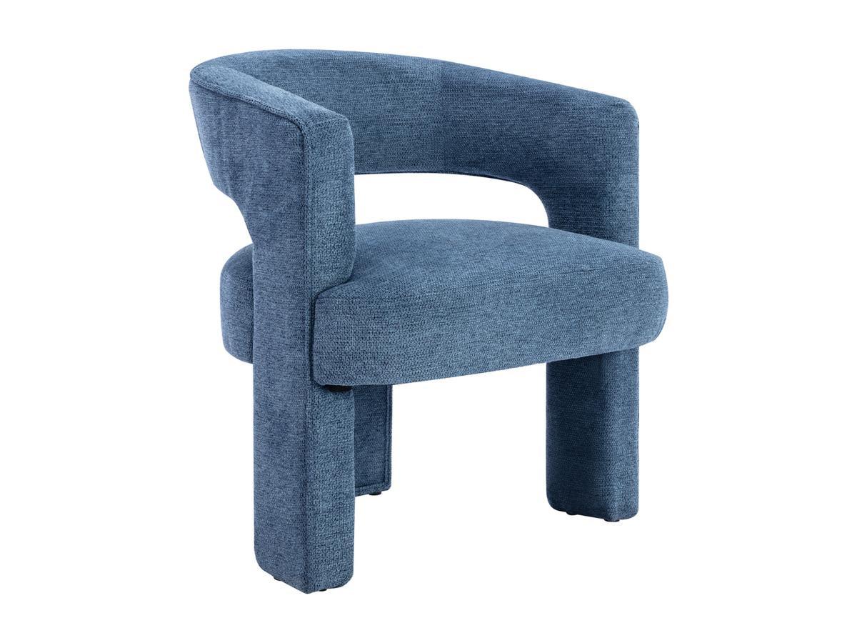 Vente-unique Fauteuil en tissu texturé bleu FONTANOVA  