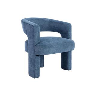 Vente-unique Fauteuil en tissu texturé bleu FONTANOVA  