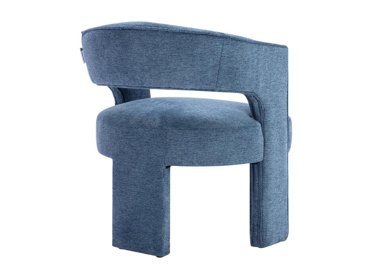 Vente-unique Fauteuil en tissu texturé bleu FONTANOVA  