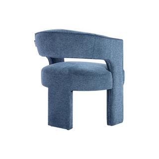 Vente-unique Fauteuil en tissu texturé bleu FONTANOVA  