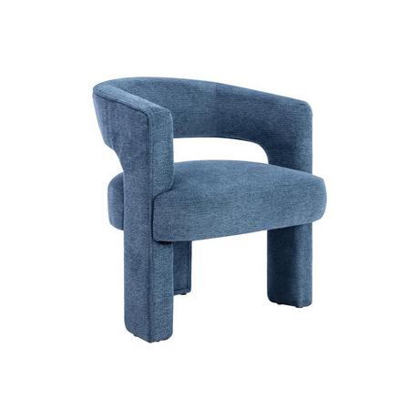 Vente-unique Fauteuil en tissu texturé bleu FONTANOVA  