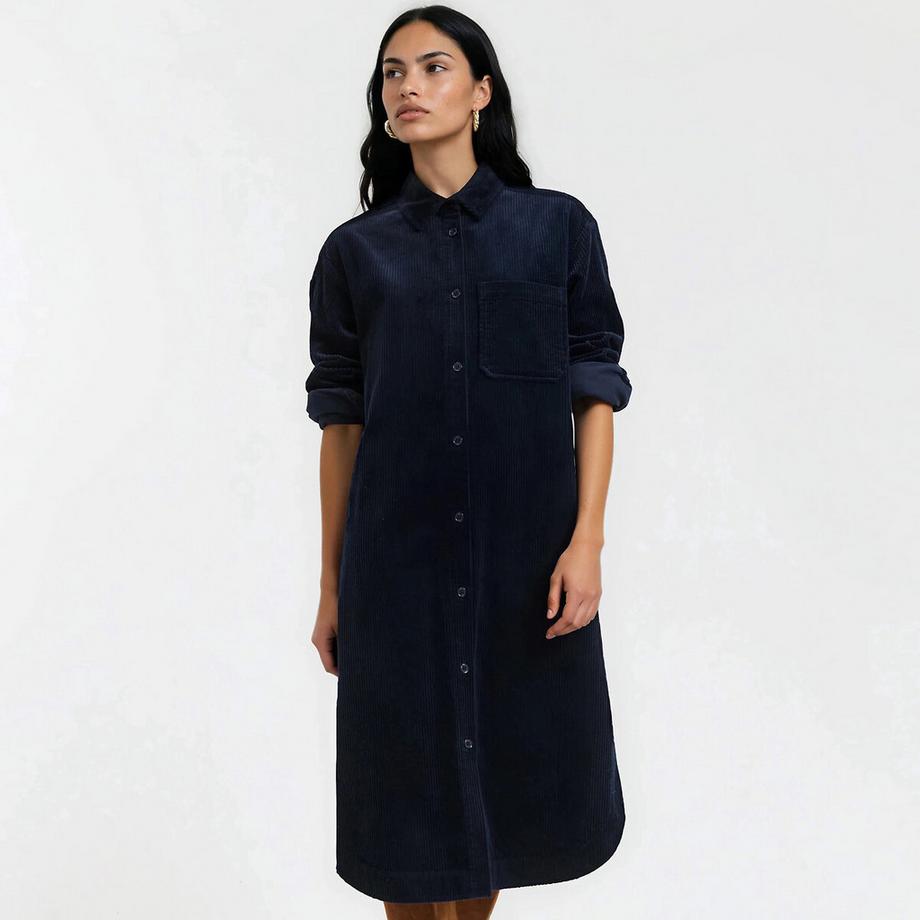 La Redoute Collections Gerade geschnittenes Cord Midikleid  