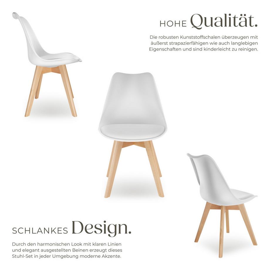 Tectake Ensemble de chaises de salle à manger FRÉDÉRIQUE design scandinave  