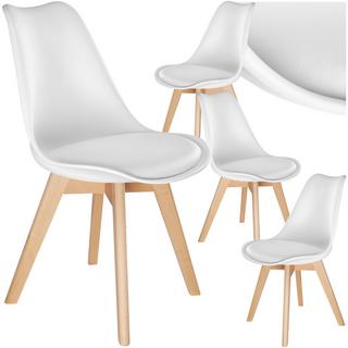 Tectake Set Esszimmerstuhl Frederikke Scandi-Design gepolsterte Sitzfläche, ergonomische Form  
