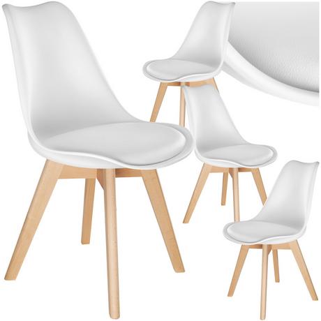 Tectake Set Esszimmerstuhl Frederikke Scandi-Design gepolsterte Sitzfläche, ergonomische Form  