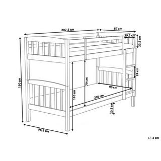 Beliani Hochbett aus Kiefernholz Modern REVIN  