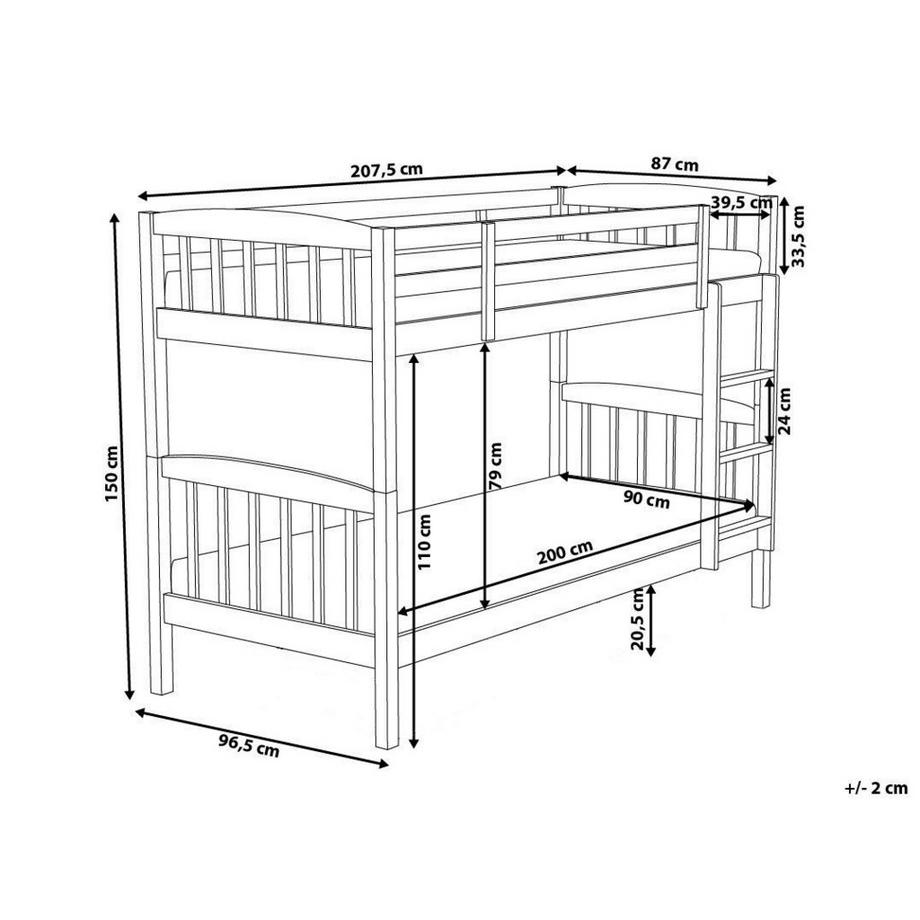 Beliani Lit superposé en Bois de pin Scandinave REVIN  