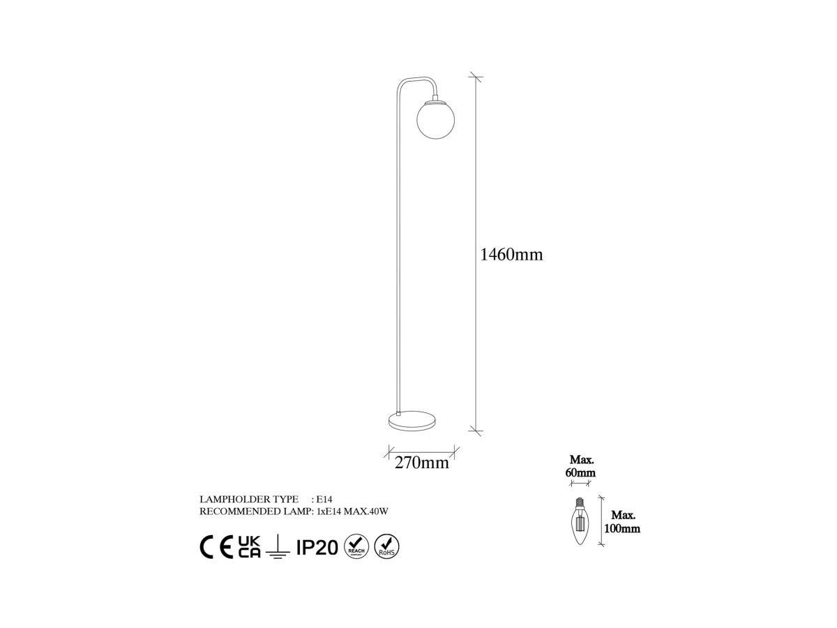 Vente-unique  Lampada da terra sfera H.146 cm in Metallo Dorato - LUNEA 