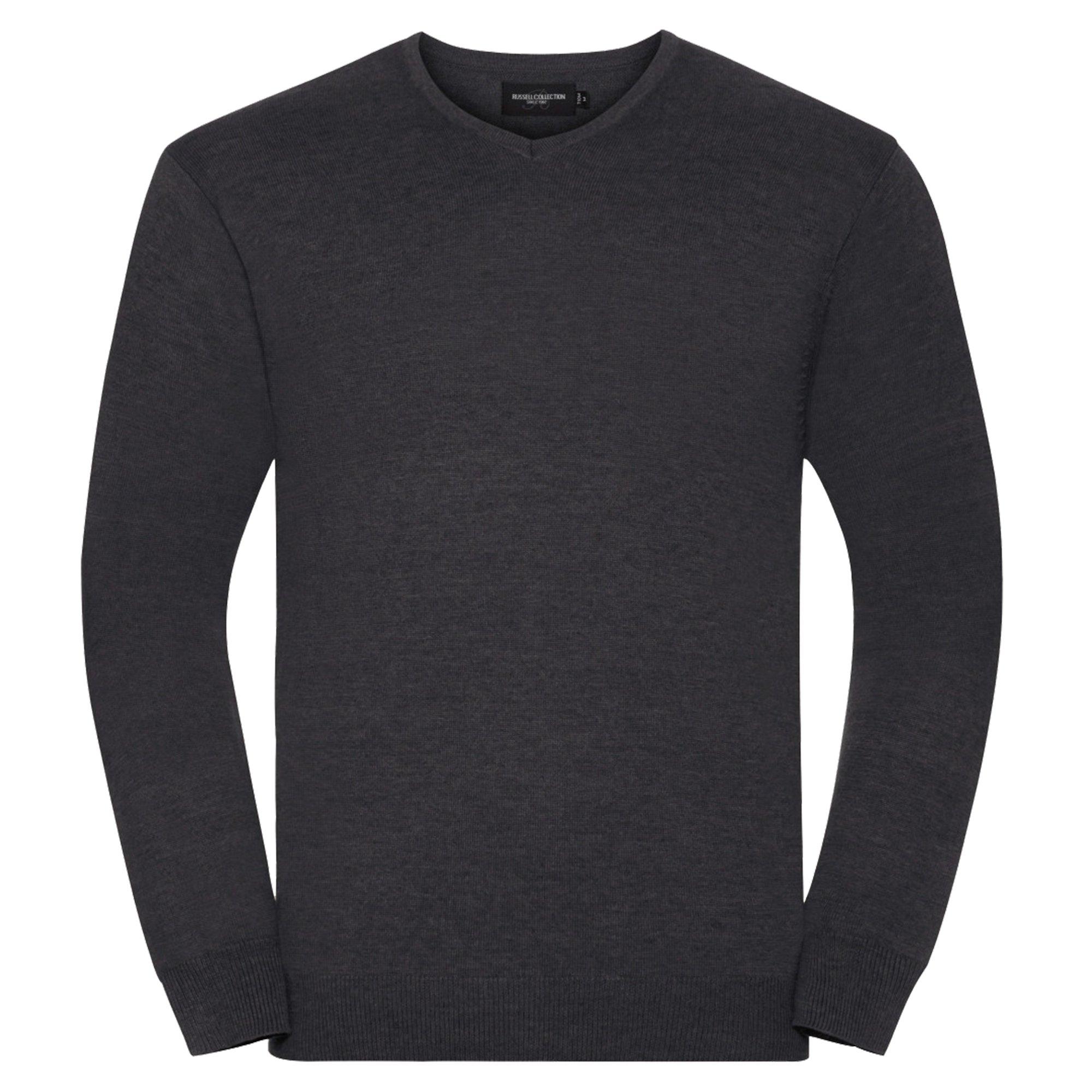 Image of Collection Strickpullover Mit Vausschnitt Herren Charcoal Black 4XL
