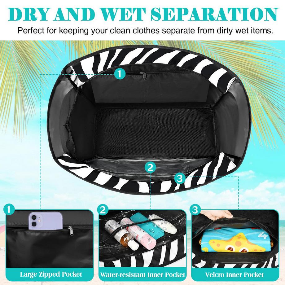 Only-bags.store Grand Sac de Plage Léger Sac de Piscine  