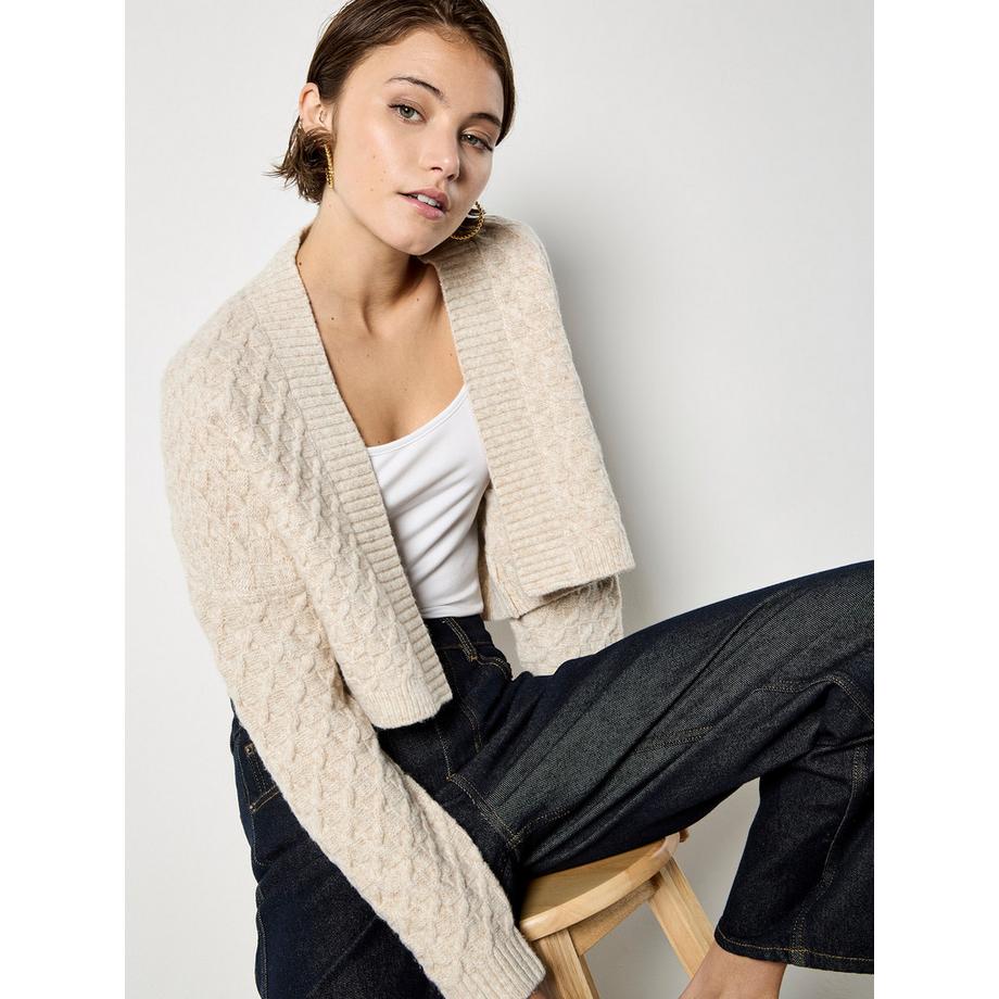 APRICOT Cardigan en maille tressée  