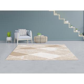 Vente-unique  Tapis géométrique  - 160 x 230 cm - Beige - LAZINA 