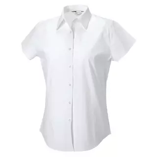 Russell  Collection Easy Care Bluse, Kurzarm Blanco