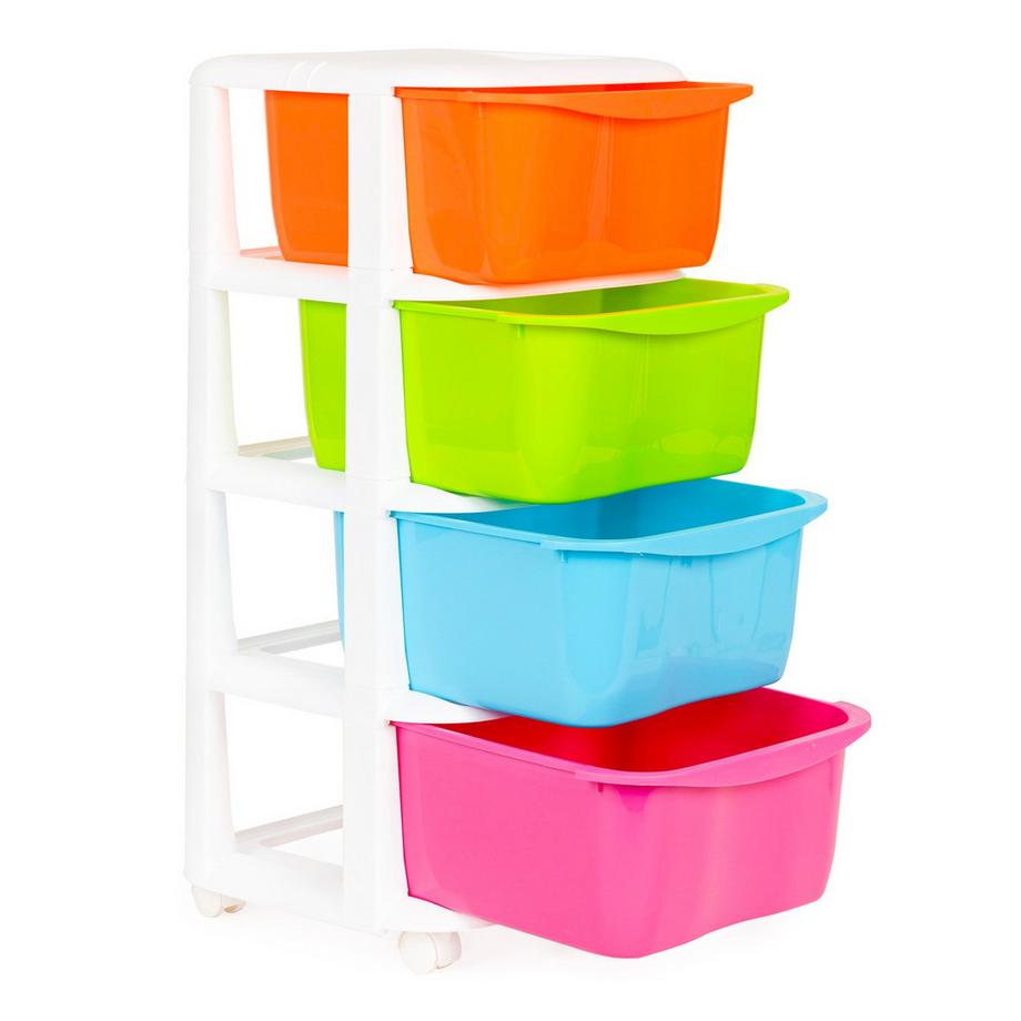 Northix Organisateur de rangement avec 4 tiroirs coulissants en plastique  