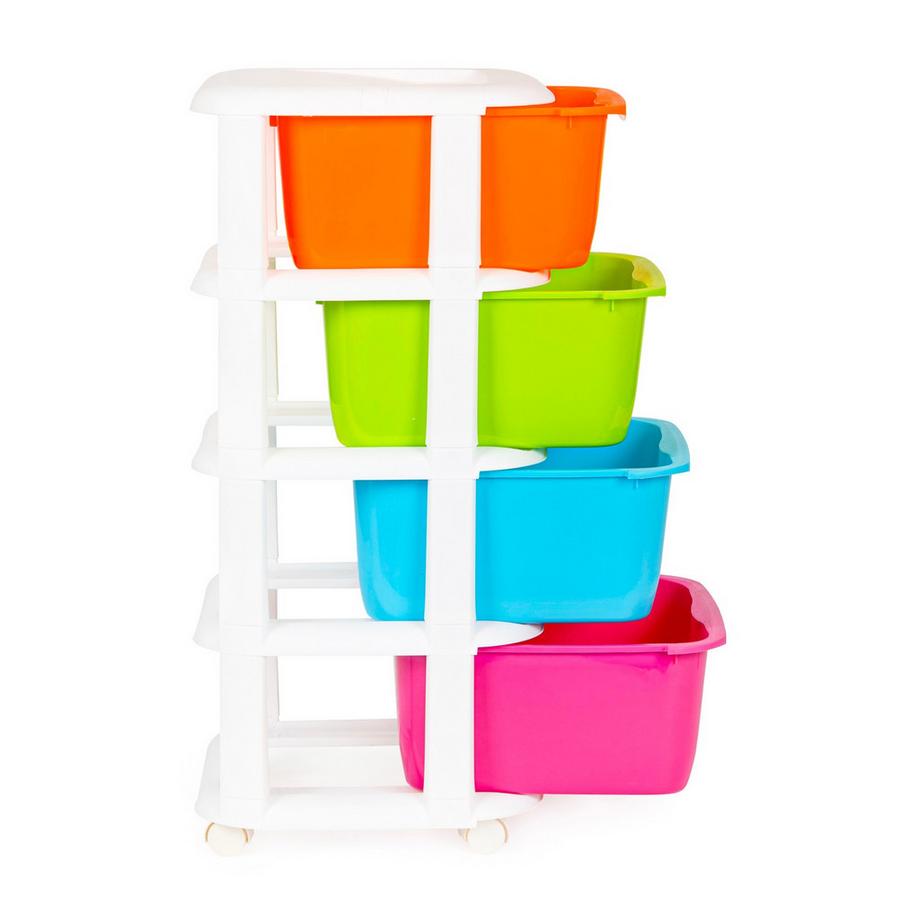 Northix Organisateur de rangement avec 4 tiroirs coulissants en plastique  