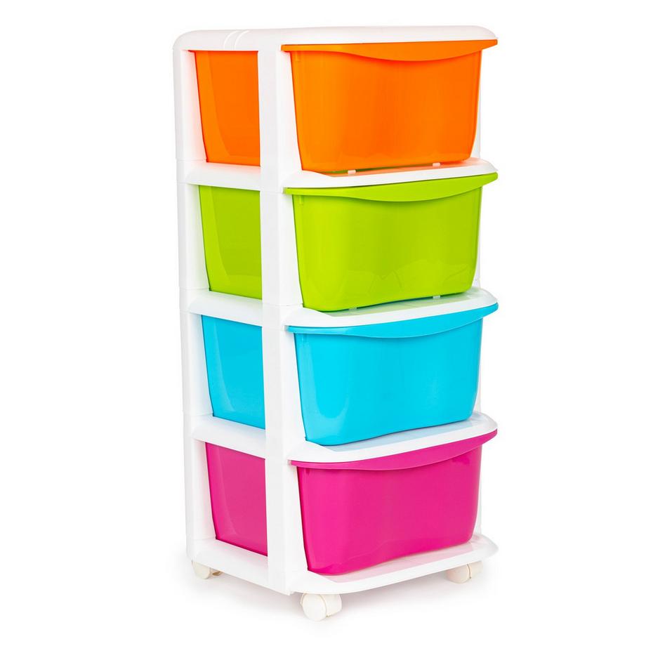 Northix Organisateur de rangement avec 4 tiroirs coulissants en plastique  