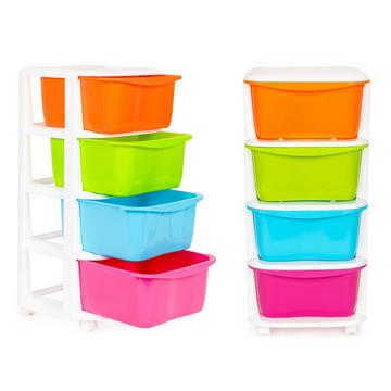 Organisateur de rangement avec 4 tiroirs coulissants en plastique