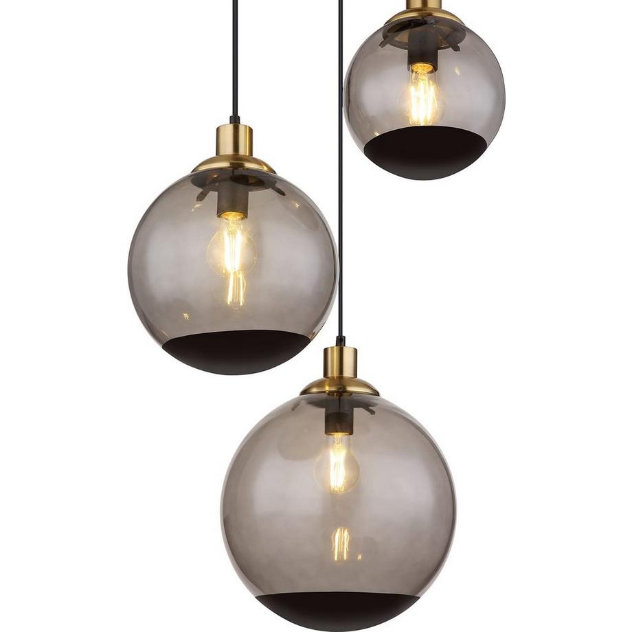 mutoni Lampe suspendue Potter métal noir mat 3xE27  