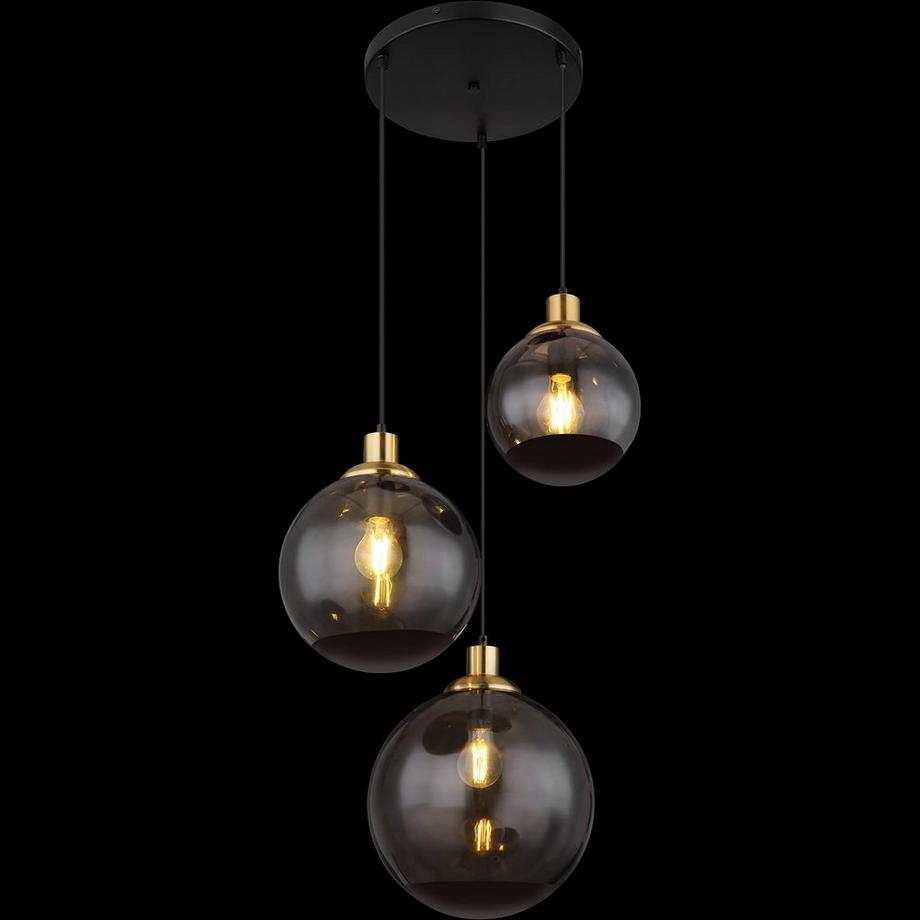 mutoni Lampe suspendue Potter métal noir mat 3xE27  