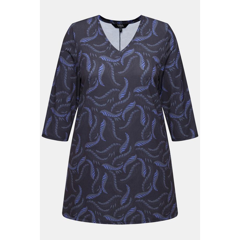 Ulla Popken Grafisches V-Ausschnitt Longshirt  