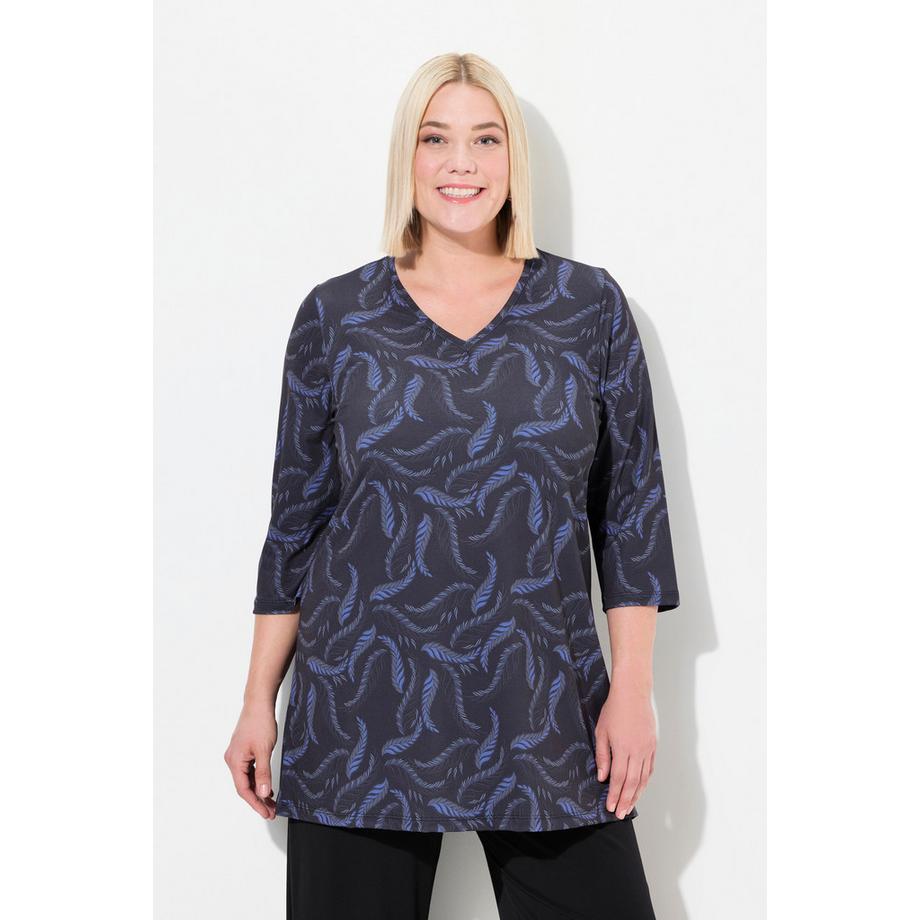 Ulla Popken Grafisches V-Ausschnitt Longshirt  