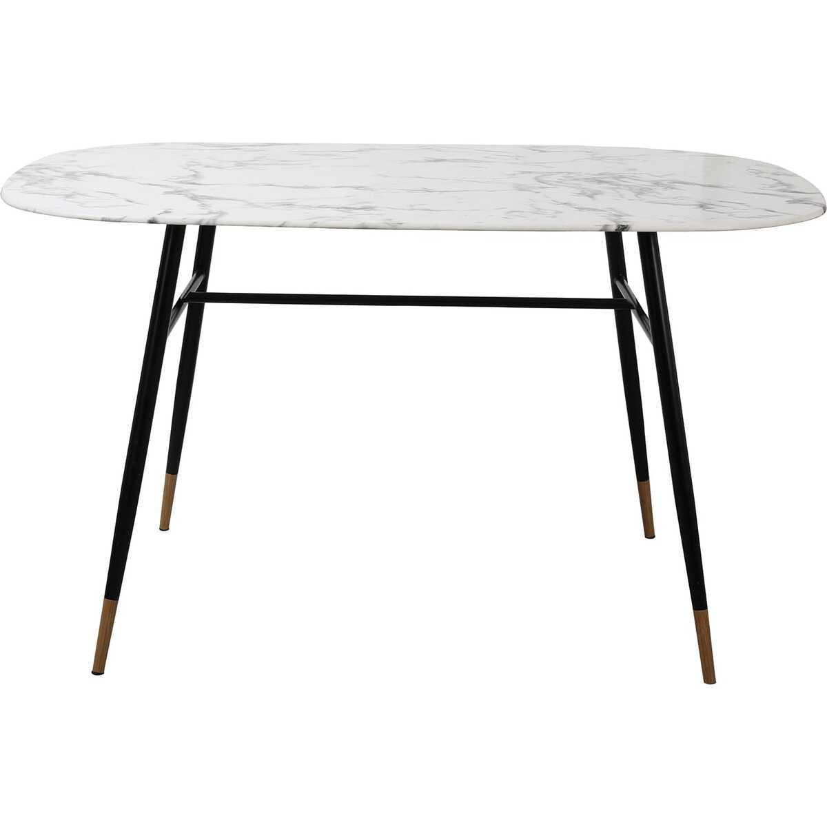 Image of Esstisch Nespera Glas in Marmoroptik Metall weiss 140 Esstisch Nespera Glas in Marmoroptik Metall weiss 140