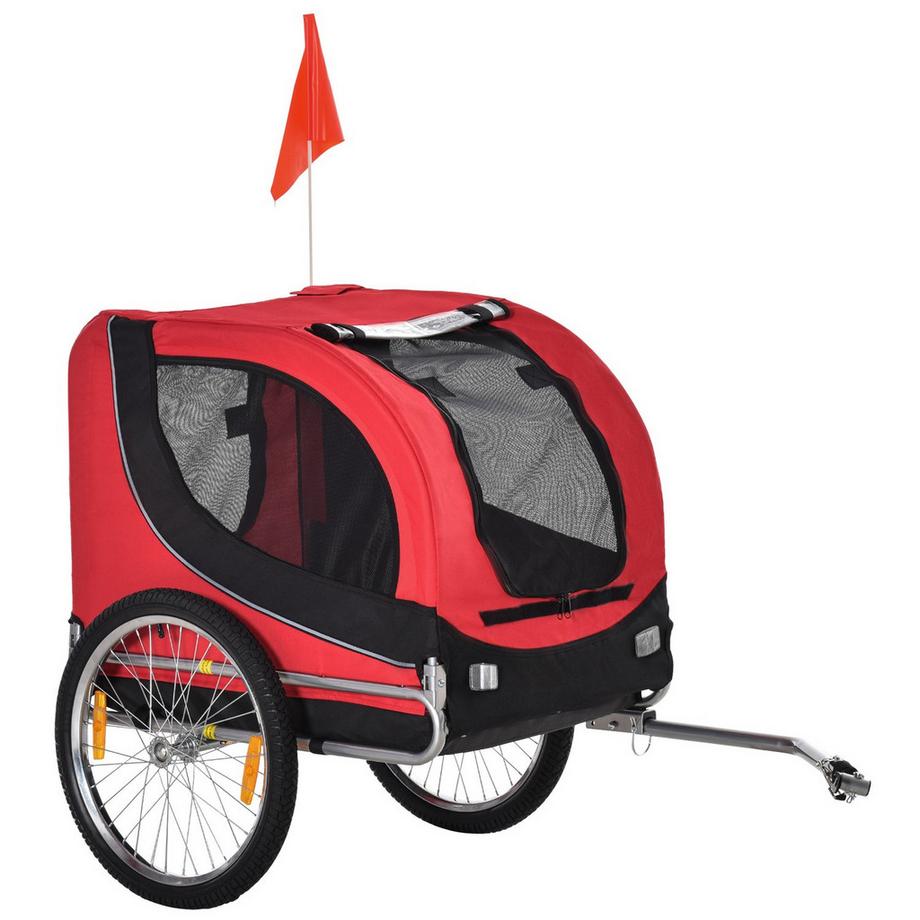 Northio  Hundeanhänger Fahrradanhänger Hundetransporter Hunde Fahrrad Anhänger Rot+Schwarz 130 X 73 X 90 Cm 