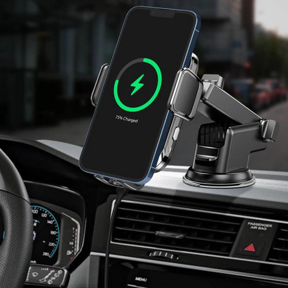 Avizar  Support Voiture Charge QI Forcell Noir 