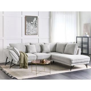 Beliani Ecksofa aus Leinen Modern ELGA  