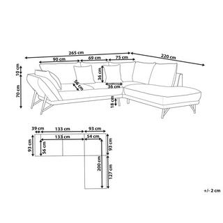 Beliani Ecksofa aus Leinen Modern ELGA  