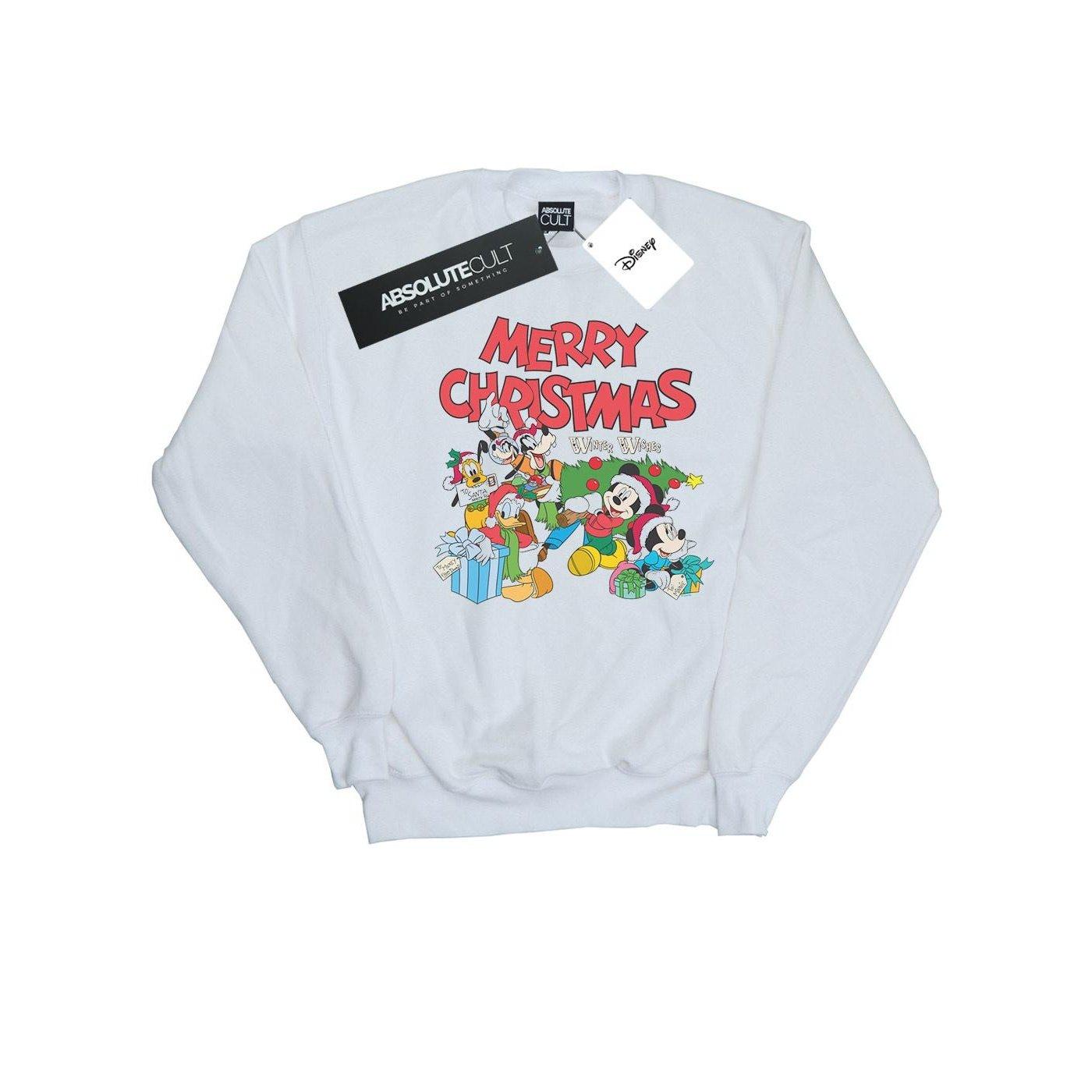Image of Mickey And Friends Winter Wishes Sweatshirt Unisex Weiss 116