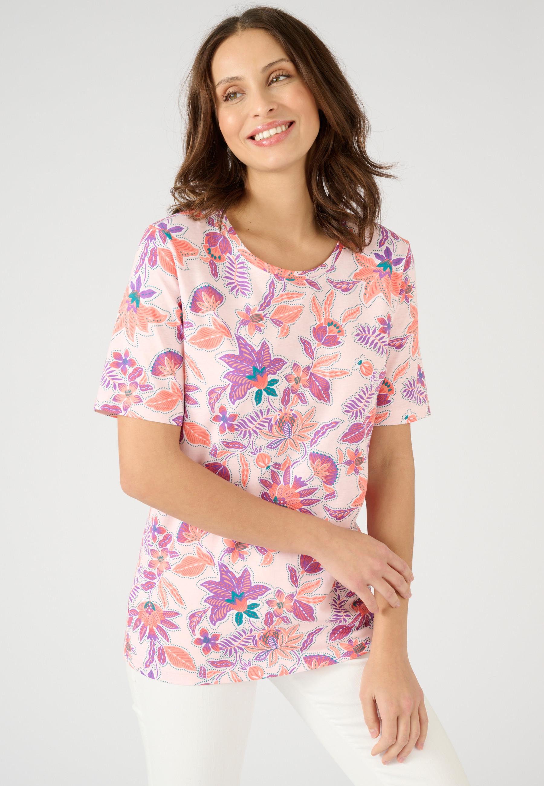 Image of Bedrucktes T-shirt. Damen Rosa 34/36