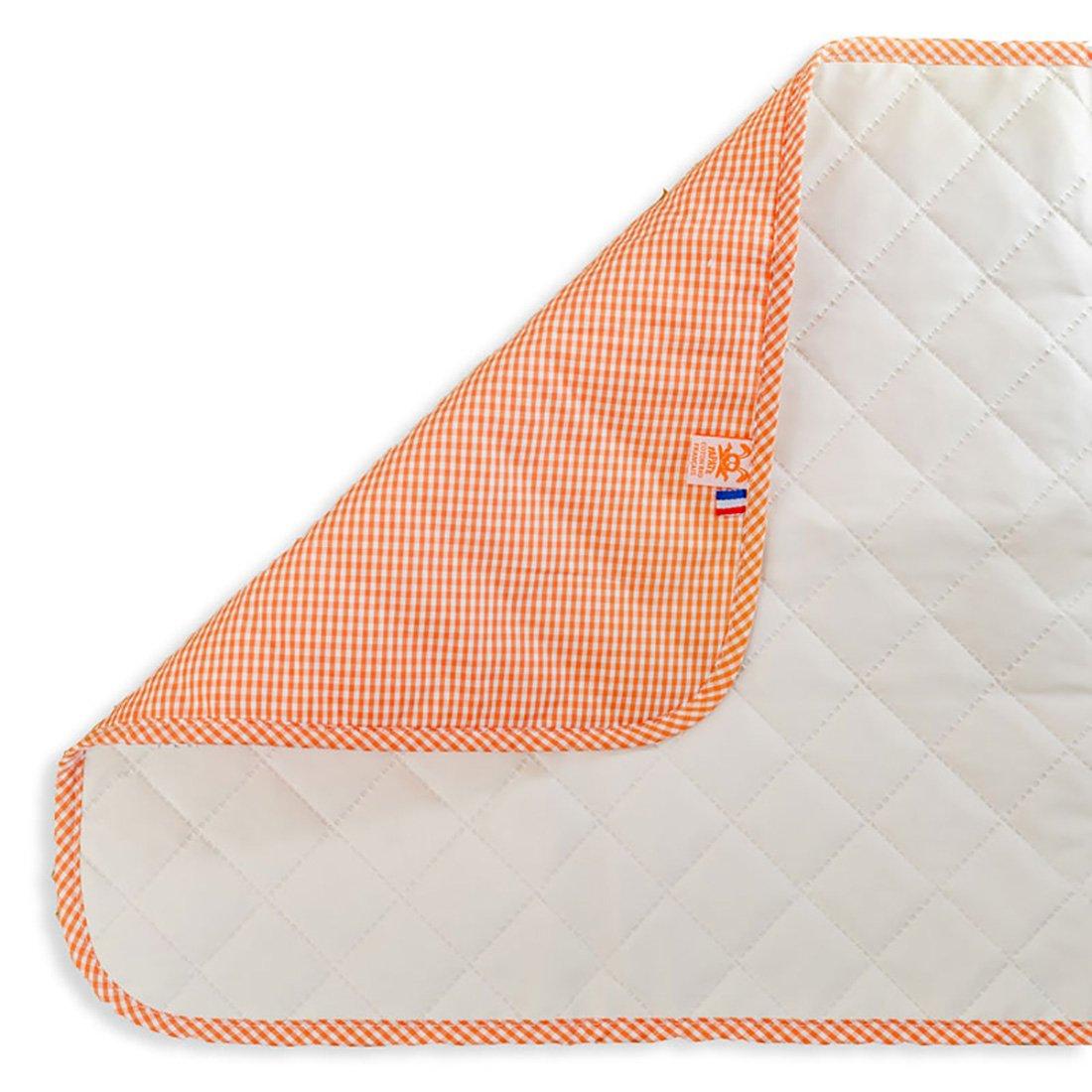 Image of Wickelunterlage Für Unterwegs Aus Bio-baumwolle Vichy Unisex Orange 70 CM