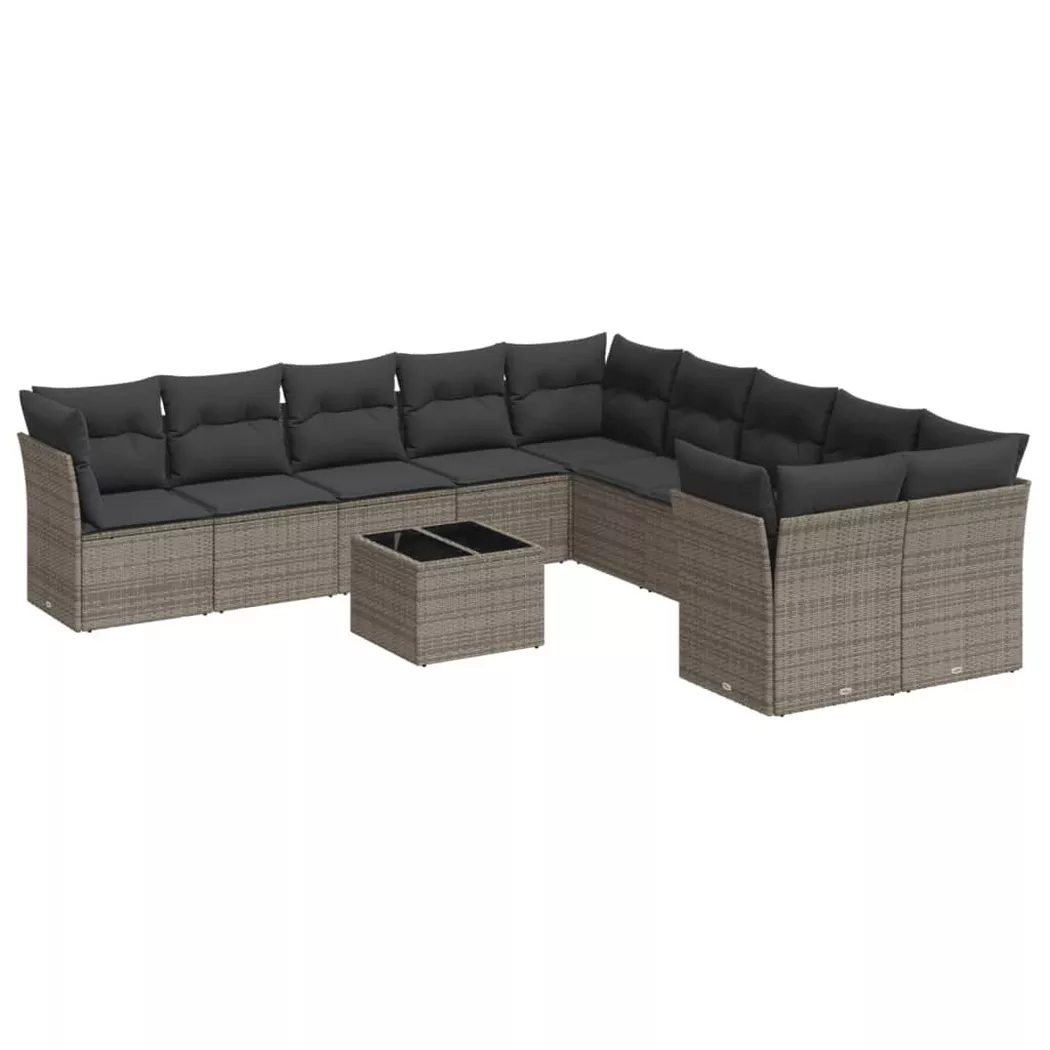 VidaXL - Garten sofagarnitur poly-rattan, One Size, Grau