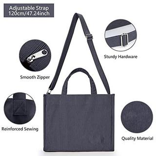 Only-bags.store  Cord Tasche Umhängetasche mit Reißverschluss, Handtasche Schultertasche Shopper für Schule Arbeit 