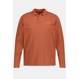 JP1880  Maglia polo con lavaggio vintage, collo polo e maniche lunghe 