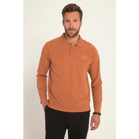 JP1880  Maglia polo con lavaggio vintage, collo polo e maniche lunghe 