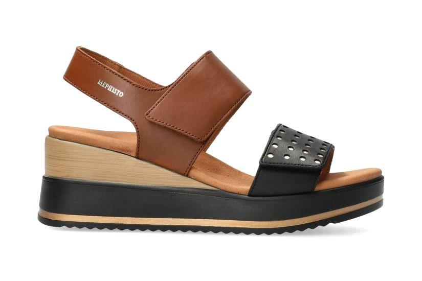 Image of Swena - Leder Sandale Damen Schwarz 35