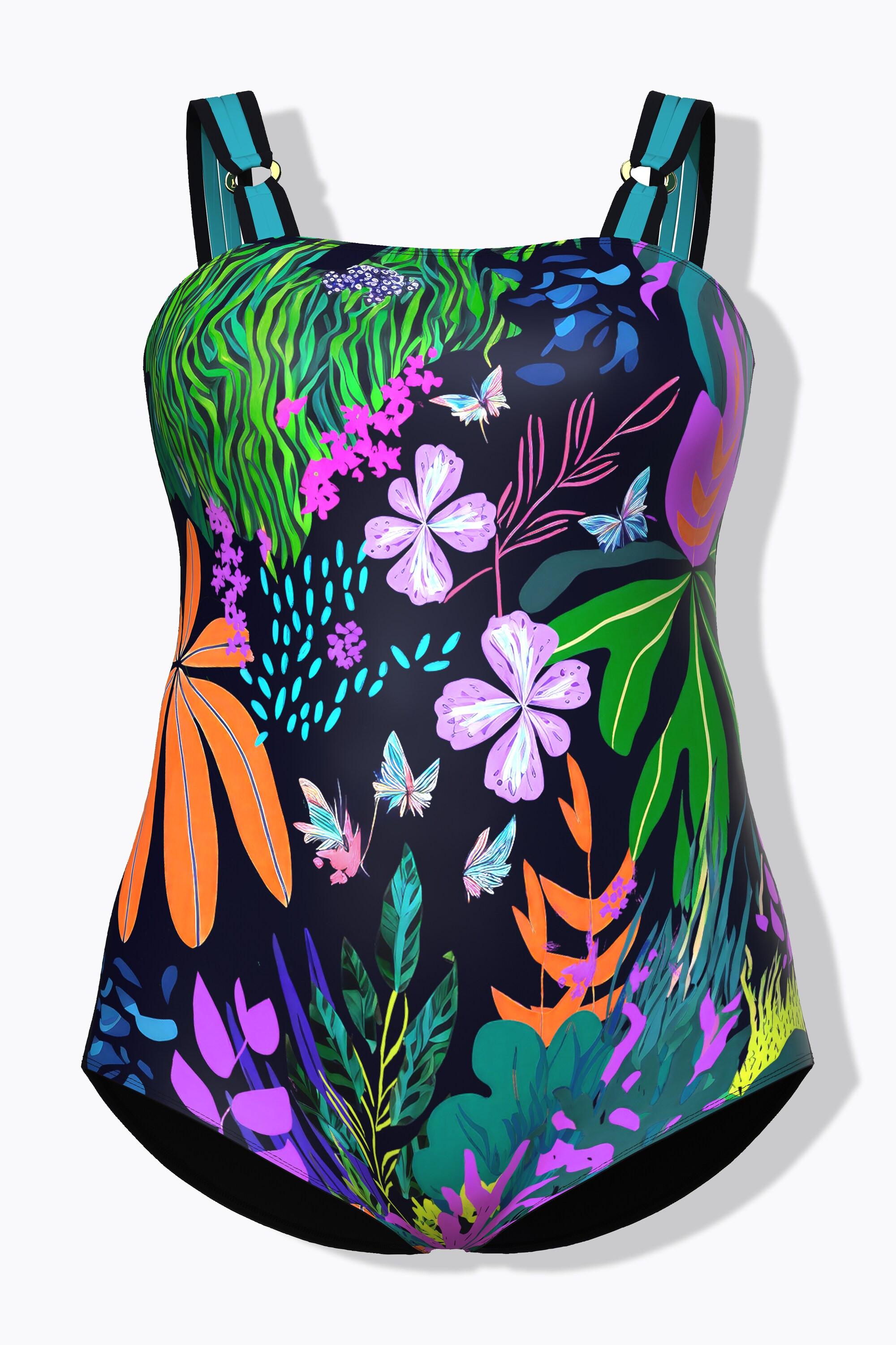 Ulla Popken Costume da bagno fantasia floreale coppe morbide  