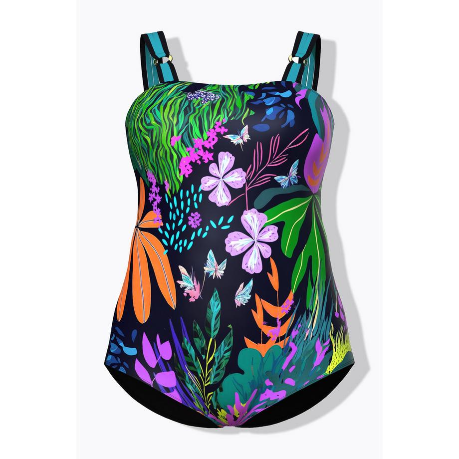 Ulla Popken Maillot de bain motif floral bonnets souples  