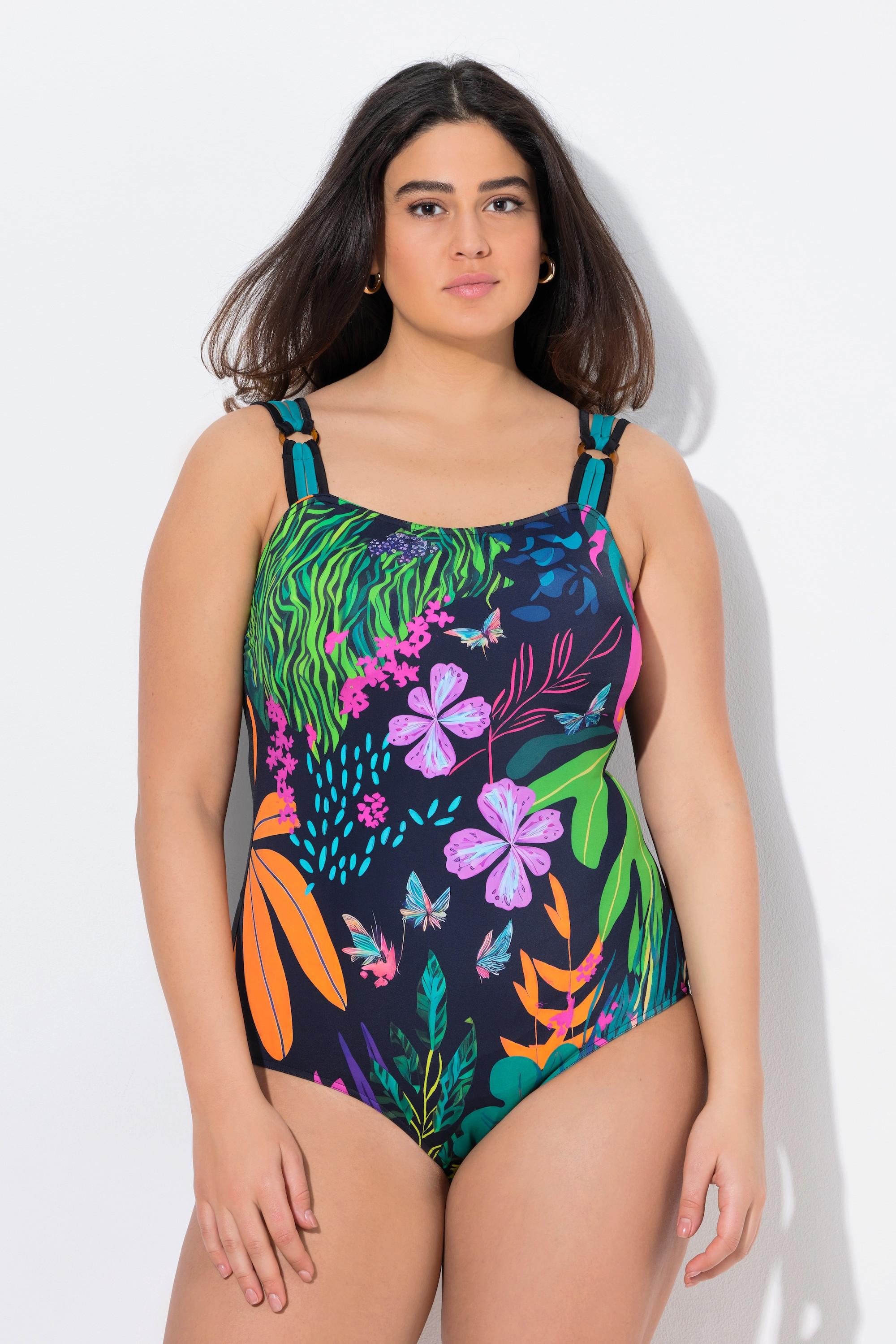 Ulla Popken Costume da bagno fantasia floreale coppe morbide  