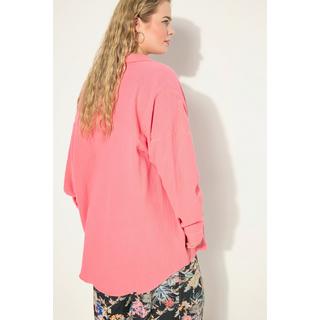 Studio Untold  Musselin Bluse, oversized, Hemdkragen, Langarm 