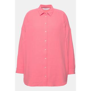 Studio Untold  Musselin Bluse, oversized, Hemdkragen, Langarm 