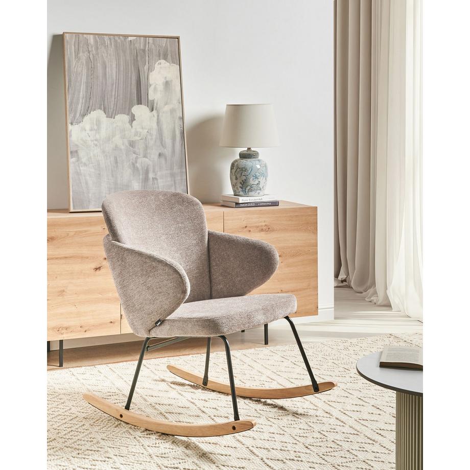 Beliani Fauteuil à bascule en Tissu Moderne VIKEN  