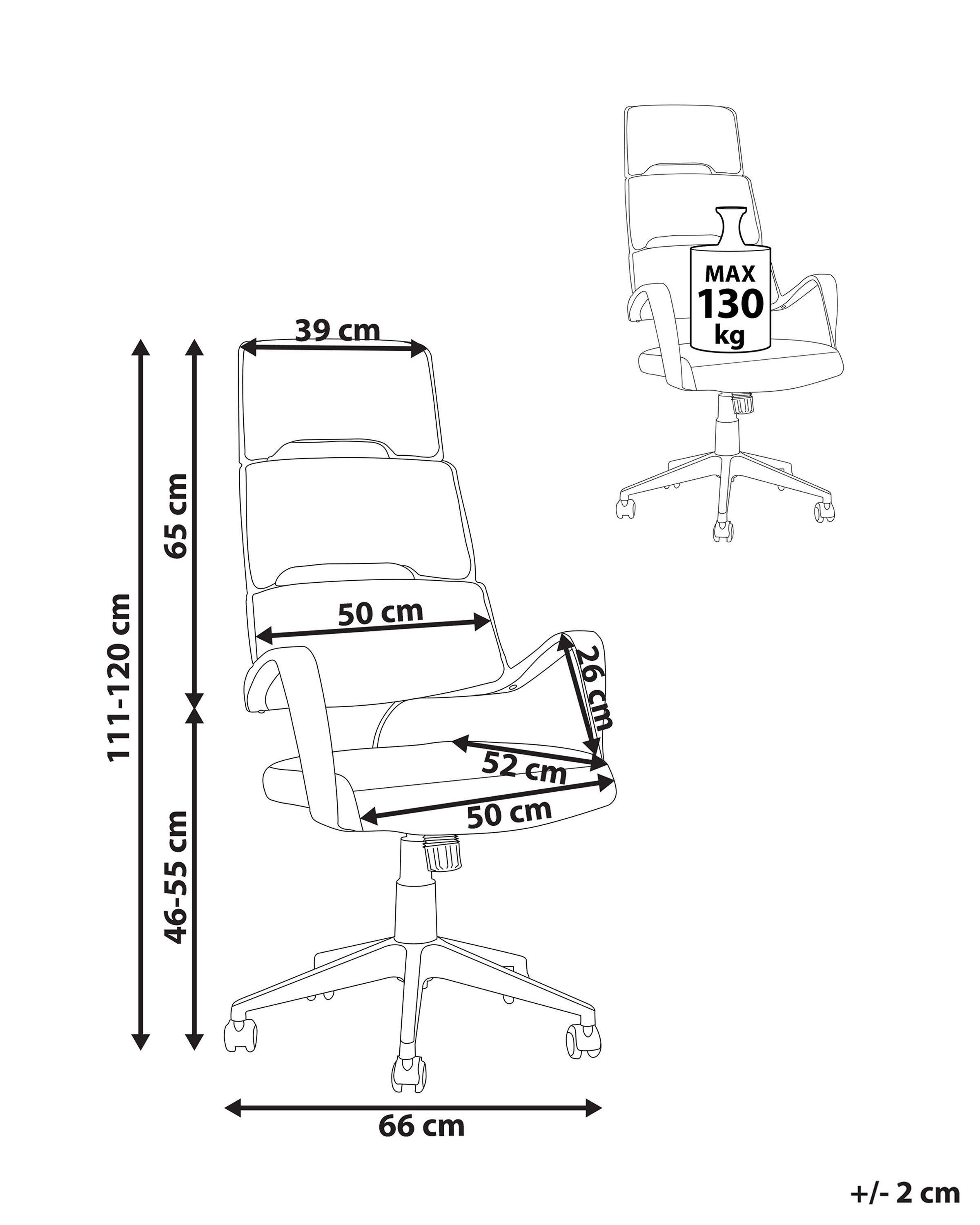 Beliani Chaise de bureau en Cuir PU Moderne GRANDIOSE  