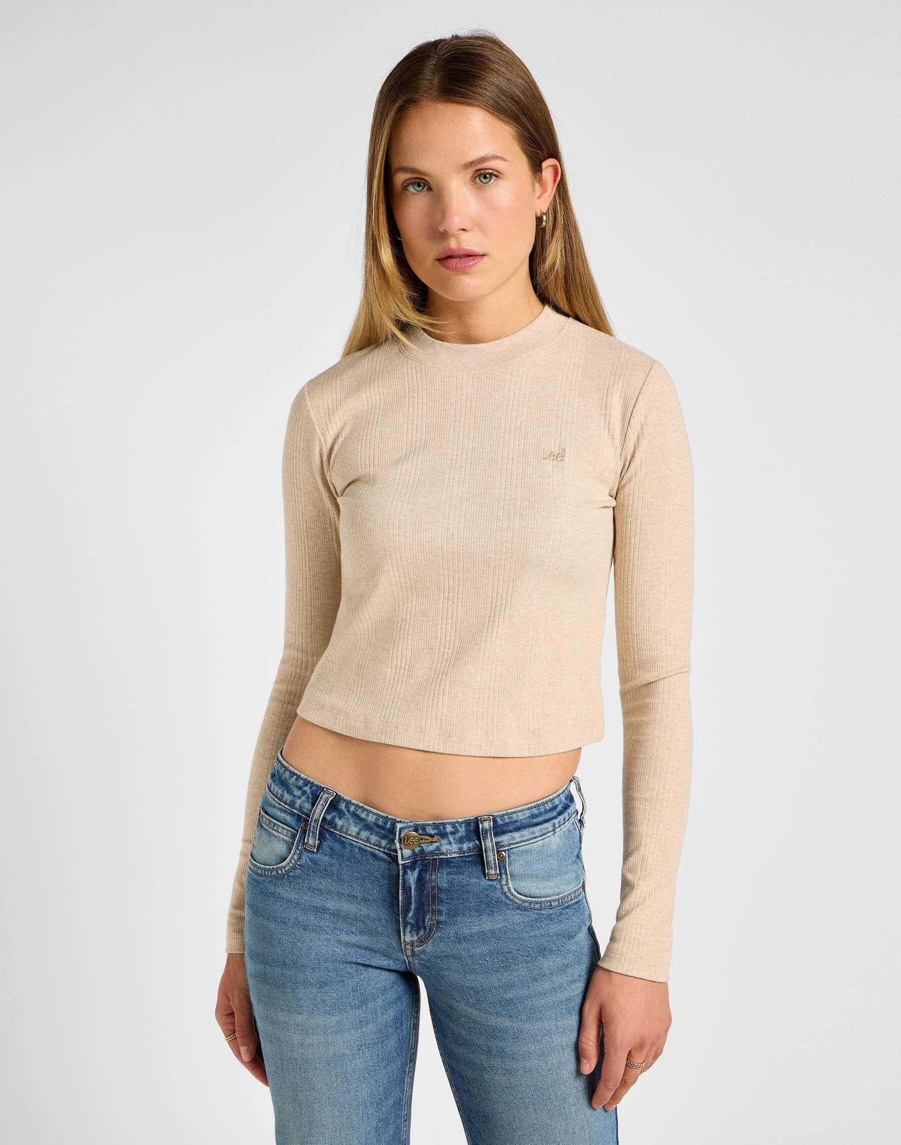 Lee  Langarmshirt Longsleeves Cropped Rib Tee 