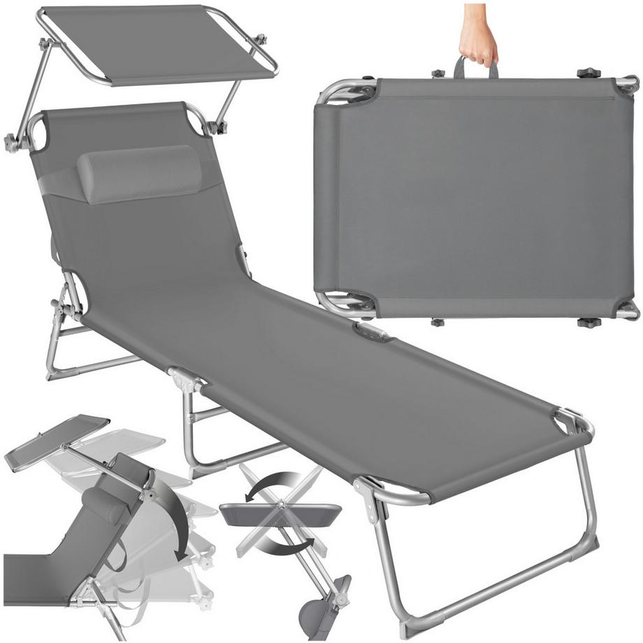 Tectake Transat en acier CHLOÉ pliable  